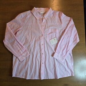 LC Lauren Conrad Pink Striped Button-Down Shirt